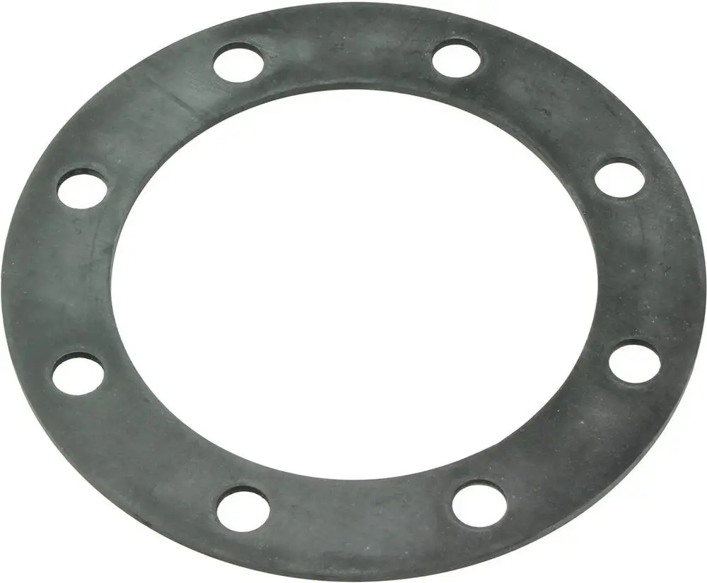 Runde Flanschdichtung mit mehreren Montagebohrungen, hergestellt von Bosch. Sie ist aus flexiblem Material gefertigt und dient zur Abdichtung in mechanischen Anwendungen.
